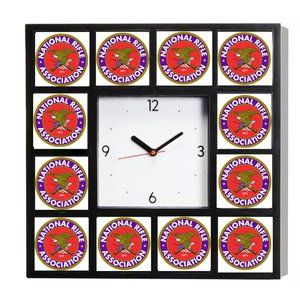 NRA National Rifle Association Clock with 12 pictures